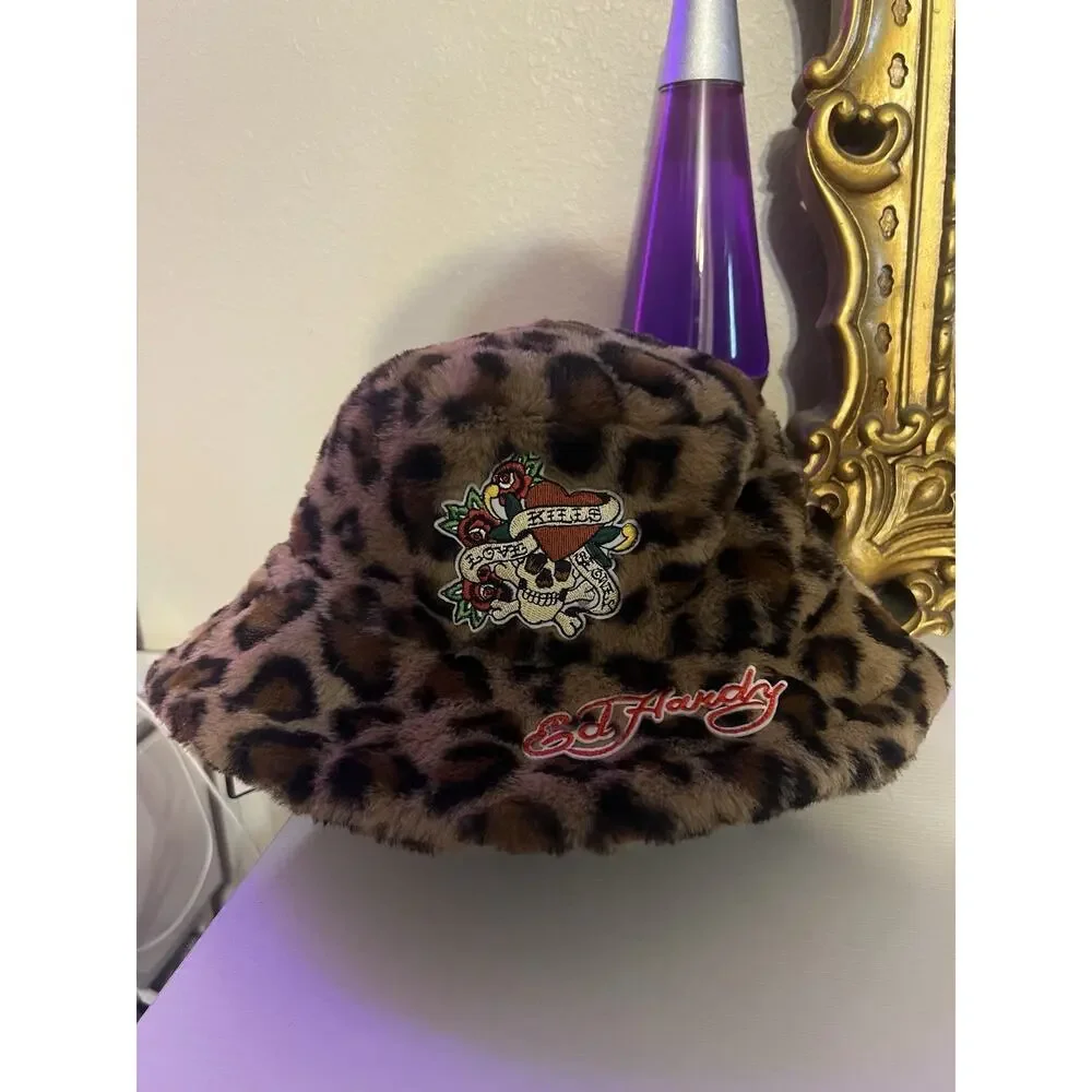 Ed Hardy Leopard Camo Embroidered Bucket Hat Multiple Patterns NWT